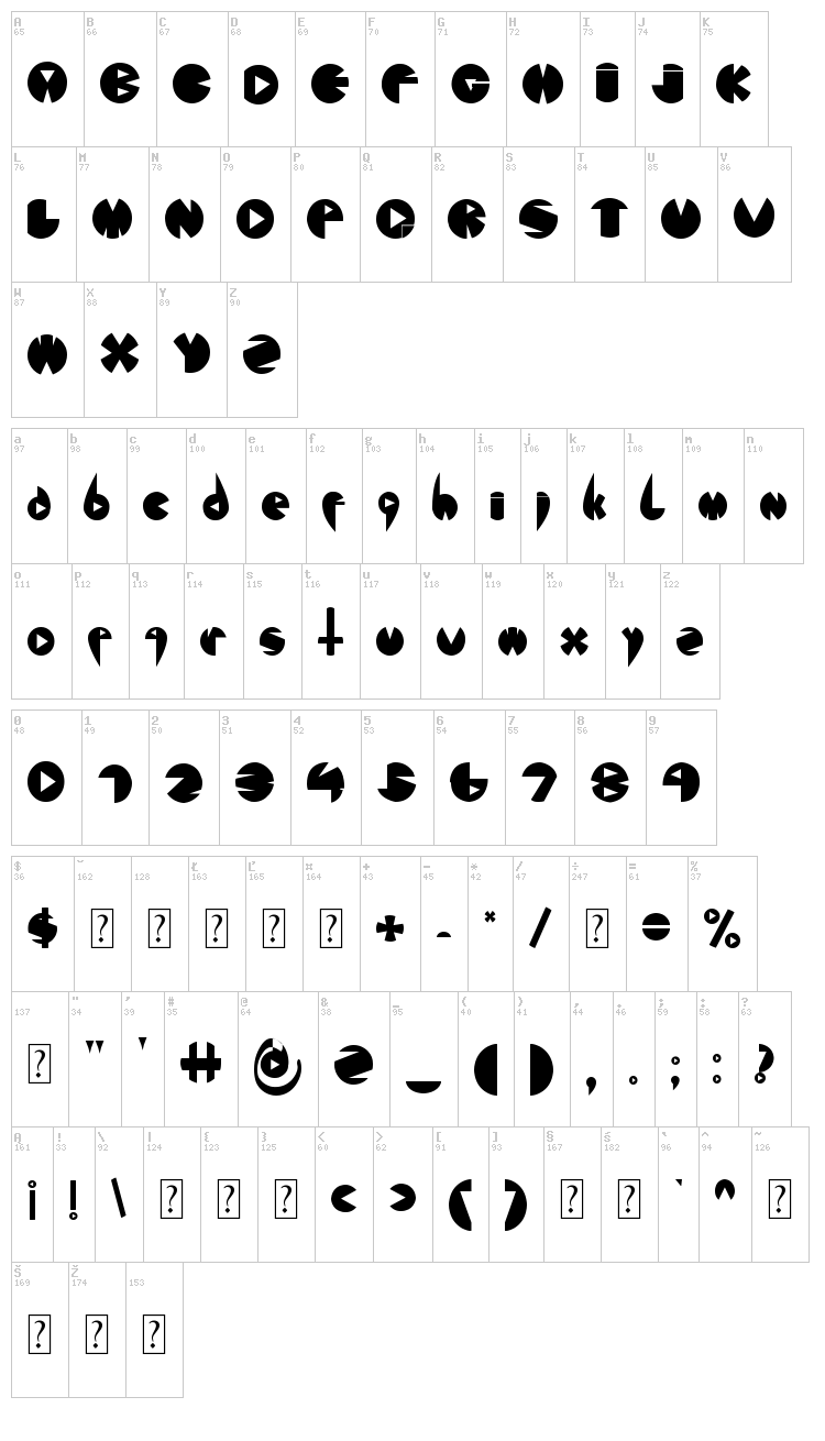 Font London Eyes font map